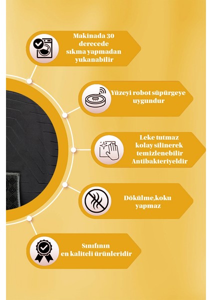 Kaymaz Tabanlı Kesme Kabartmalı Salon Koridor Mutfak Hali Antrasit Yolluk Ymr 5015 Antrasit indirimleri