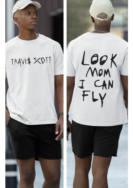 Travis Scott Sırt Baskılı Tişört, Erkek-Kadın Rap Baskılı T-Shirt