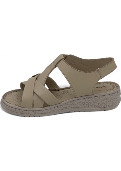9216 Kadın Deri Sandalet Saraçlı - Bej Nata - 38 fiyatları
