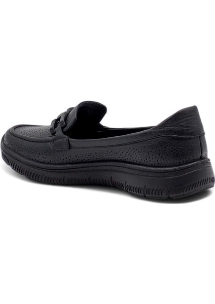 9614 Bayan Deri Comfort Ayakkabı - Siyah Nata - 38 fırsatları