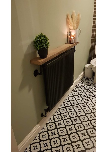 Dekoratif Doğal Ahşap Dresuar 85x15x4 cm (Gizli Aparatlı Raf)
