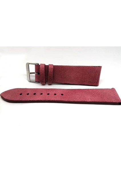 Her Saate Uyumlu Hakiki Grizi Deri Saat Kordonu 22 mm Pembe fiyatları