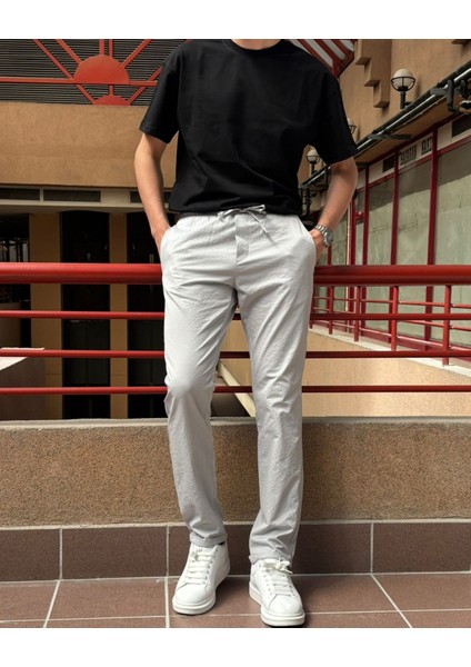 Erkek, Bel Lastikli, Standart-Fit, Duble Paça, Bağcıklı Pantolon 24INP286 modelleri