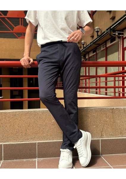 Erkek, Bel Lastikli, Standart-Fit, Duble Paça, Bağcıklı Pantolon 24INP286 fiyatları