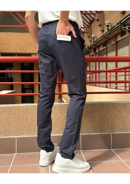 Erkek, Bel Lastikli, Standart-Fit, Duble Paça, Bağcıklı Pantolon 24INP286 modelleri