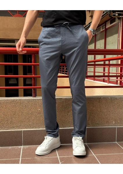 Erkek, Bel Lastikli, Standart-Fit, Duble Paça, Bağcıklı Pantolon 24INP286 fiyatları