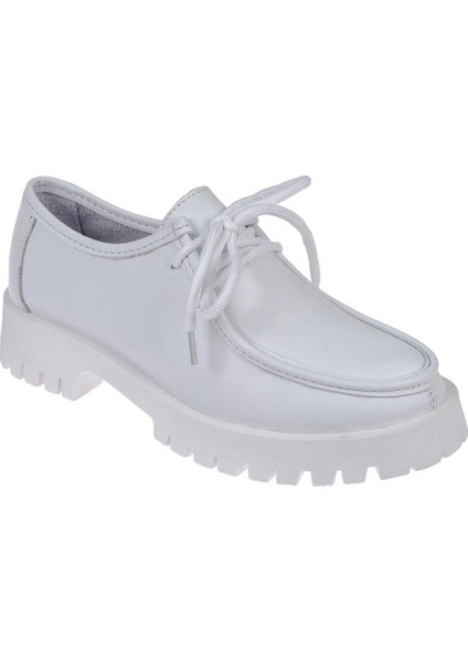 Hakiki Deri Astarsız Yumuşak Kadın Ayakkabı BL-2827 BEYAZ
