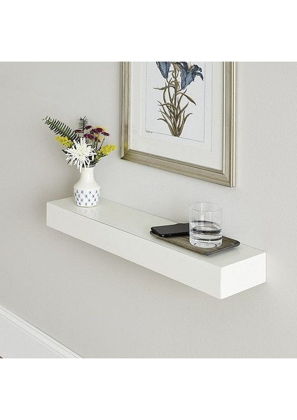 Dekoratif Doğal Ahşap Tek’li 90x20x4 cm (Gizli Aparatlı Raf)