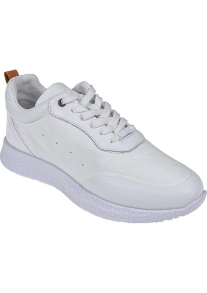 Hakiki Deri Erkek Spor Ayakkabı Sneaker HJ-24260-M BEYAZ