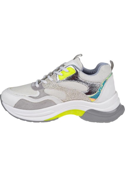 Simli Kadın Spor Ayakkabı Sneaker SMS-30162 Beyaz Simli modelleri