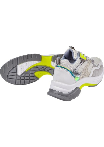 Simli Kadın Spor Ayakkabı Sneaker SMS-30162 Beyaz Simli indirimleri