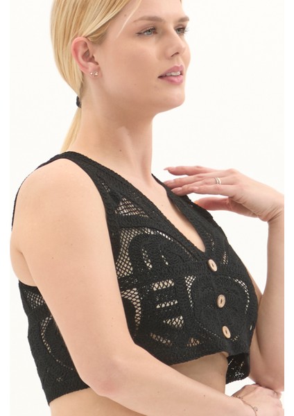 Siyah Dantel Detaylı Yazlık Büstiyer fırsatları