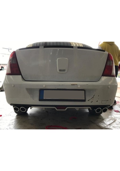 Renault Clio Sedan Uyumlu Body Kit Difüzör 4 Çıkış Gri Yuvarlak