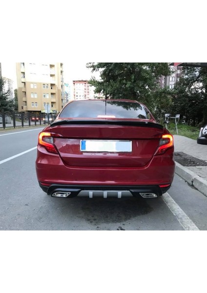 Oto h.i.t. Fiat Egea Uyumlu Body Kit Difüzör 2 Çıkış Gri Kare