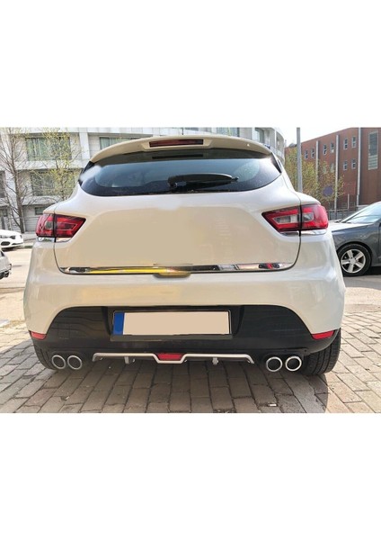 Renault Clio 4 Uyumlu Body Kit Difüzör 4 Çıkış Gri Yuvarlak fiyatları