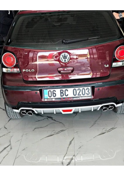 Volkswagen Polo 04-09 Uyumlu Body Kit Difüzör 4 Çıkış Yuvarlak Gri Model 1 fiyatları