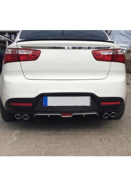 Kia Rio Sedan Uyumlu Body Kit Difüzör 4 Çıkış Gri Yuvarlak fiyatları