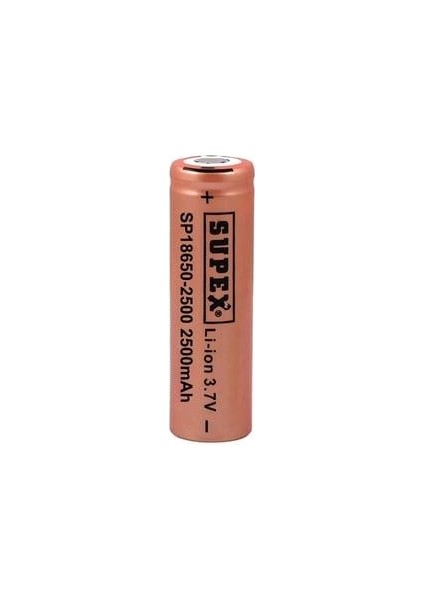 18650 3.7 Volt 2500 Ma Lı-On Başlıklı Şarjlı Pil