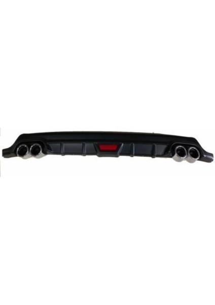Ford Focus 2 Hatchback Uyumlu Body Kit Difüzör 4 Çıkış Yuvarlak Siyah Model 2