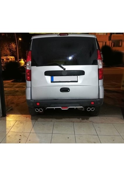 Fiat Doblo D2 Uyumlu Body Kit Difüzör 4 Çıkış Gri Yuvarlak