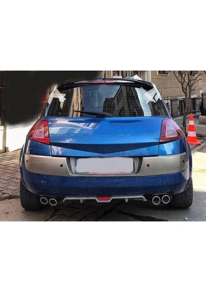Renault Megane 2 Hatchback Uyumlu Body Kit Difüzör 4 Çıkış Gri Yuvarlak fiyatları