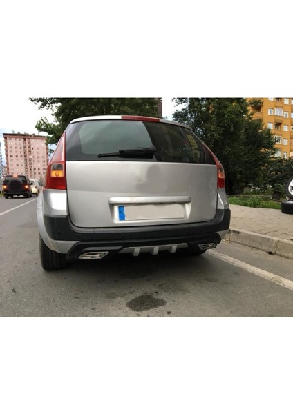 Renault Megane 2 Station Uyumlu Body Kit Difüzör 2 Çıkış Gri Kare fiyatları