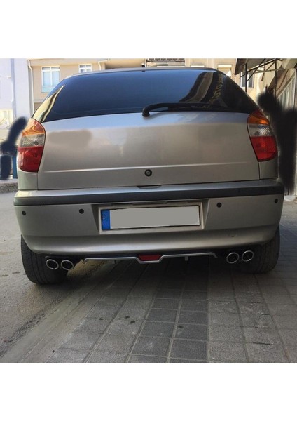 Fiat Palio Yeni Kasa Uyumlu Body Kit Difüzör 4 Çıkış Gri Yuvarlak fiyatları