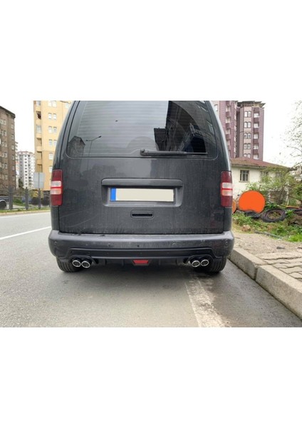 Volkswagen Caddy Uyumlu Body Kit Difüzör 4 Çıkış Yuvarlak Siyah Model 2 fiyatları