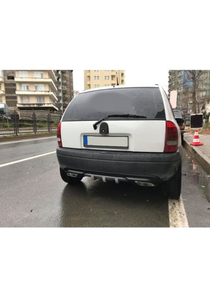 Opel Corsa B Uyumlu Body Kit Difüzör 2 Çıkış Gri Kare fiyatları