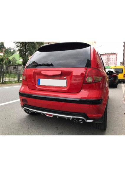 Hyundai Getz Makyajsız Uyumlu Body Kit Difüzör 4 Çıkış Yuvarlak Gri Model 1