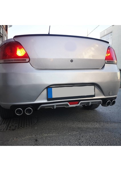 Fiat Linea Makyajsız Uyumlu Body Kit Difüzör 4 Çıkış Gri Yuvarlak