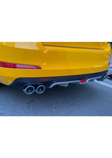 Fiat Linea Makyajsız Uyumlu Body Kit Difüzör 4 Çıkış Gri Yuvarlak