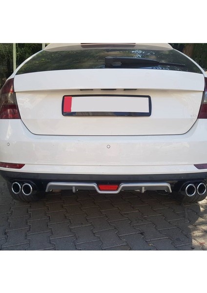 Skoda Rapid Hatchback Uyumlu Body Kit Difüzör 4 Çıkış Gri Yuvarlak fiyatları