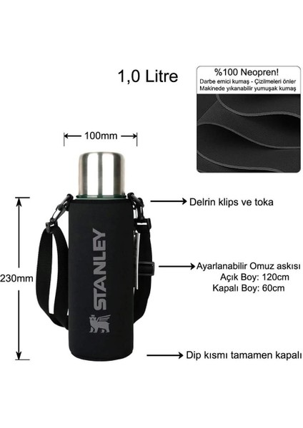 Neopren Termos Kılıfı ve Omuz Askısı 1.0 Lt Adventure [kulpsuz]