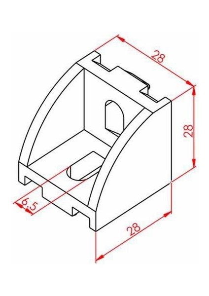 Mermak Cnc Geniş Köşe Bağlantı 30X30 K8