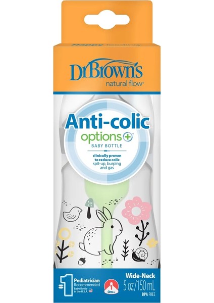 Dr. Browns Geniş Ağız Anti-Kolik Pp Biberon 150 ml Orman Tavşan Desenli