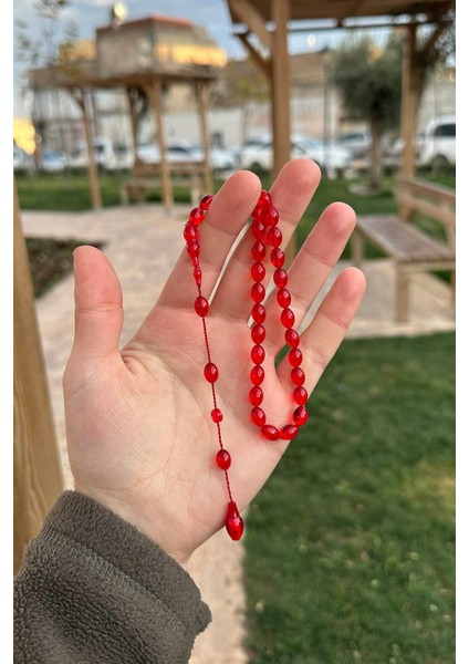 Sıcaklığın İfadesi Küçük Boy Kırmızı Ateş Kehribar Tesbih fırsatları