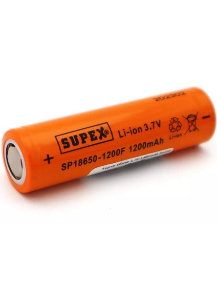 18650 3.7 Volt 1200 Ma Lı-On Başlıklı Şarjlı Pil