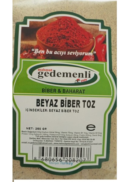 Beyaz Biber Toz 250GR