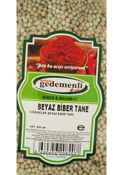 Beyaz Biber TANE500GR