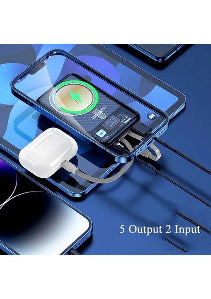 22.5W Kablolu + 15W Kablosuz Hızlı Şarj Özellkli 10.000MAH Powerbank Lkp-39