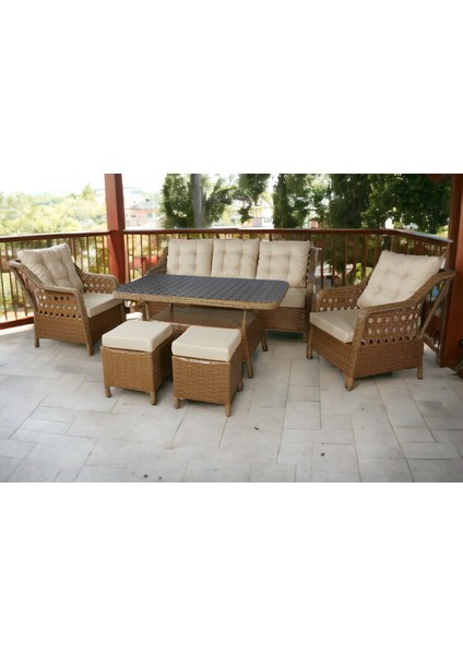 Vırgınıa Premıum Serıes 3+1+1 Balkon&bahçe Mobilya Takımı