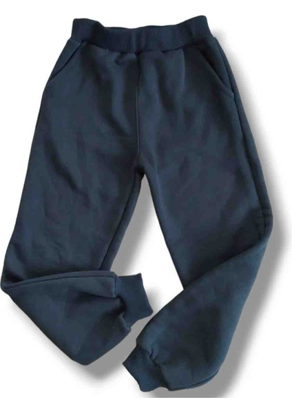 Kız Erkek Bebek Çocuk Kışlık Polar Cepli Alt Eşofman Pantolon Içi Şardonlu