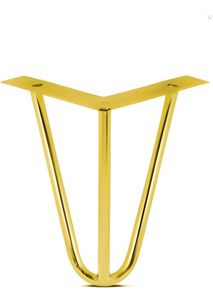 Side Metal Ahşap ve Kütük Sehpa Ayağı 15 cm Gold 4 Adet