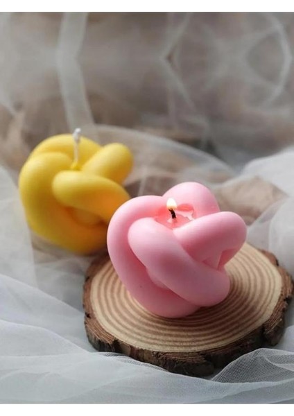 Kare Bubble, Büyük Istiridye, Düğüm ,minik Bubble Silikon Mum Kalıbı Seti