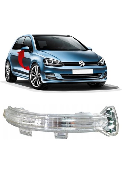5G0949102BDYNMC Vw Golf7 7.5 13 - Ayna Sınyalı Beyaz Sag Dınamık Kayar LED