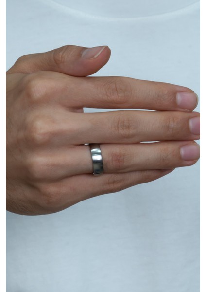 6mm Mat Bombeli Unisex Kadın Erkek Çelik Alyans Yüzük cl37 modelleri