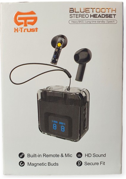 X-Trust D03 Şeffaf Kasa Bluetooth Kulaklık Bt 5.3