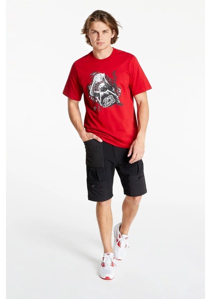 Jordan Vintage Graphic Short Sleeve Red Tee Jordan 23 Nostaljik Grafikli Erkek Tişört Kırmızı
