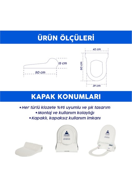 Elektrikli Ledsörlü Otomatik Hijyenik Klozet Kapak Sistemi + 15'li Rulo